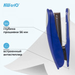 Степлер Kw-Trio 5116BLU (тип скоб: №10, металл, пластик, вместимость 100 скоб, одновременно скрепляемых 10 листов, глубина прошивки 58мм, встроенный антистеплер)