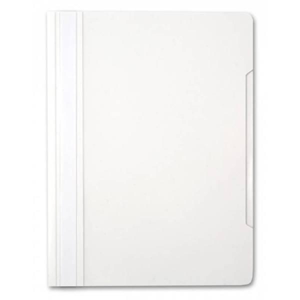 Папка-скоросшиватель Бюрократ -PS20WH (A4, прозрачный верхний лист, пластик, белый)
