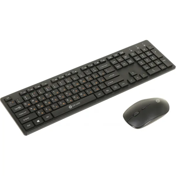 Клавиатура и мышь Oklick 240 M Multimedia Keyboard Black USB (радиоканал, классическая мембранная, 104кл, светодиодная, кнопок 4, 1600dpi)