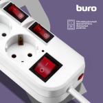 Сетевой фильтр Buro 500SH-1.8-SW (1,8м, 5xEURO, 2,2кВт, 10А)