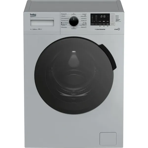 Стиральная машина Beko RSPE78612S(фронтальная средняя, класс стирки/отжима/э.потребления: A/B/A+++ , макс: 7кг, 1200 об/мин, инвертер, 60x84x45см, серебристый)
