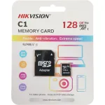 Карта памяти microSDXC 128Гб Hikvision (Class 10, 92Мб/с, UHS-I U1, адаптер на SD)