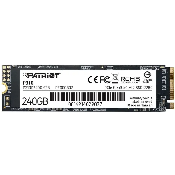 Жесткий диск SSD 240Гб Patriot (2280, 1700/1000 Мб/с)