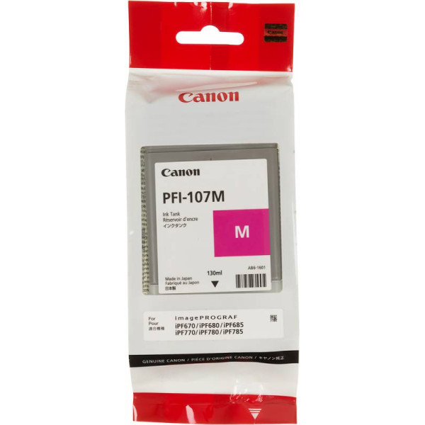 Чернильный картридж Canon PFI-107M (пурпурный; 130стр; 130мл; iP F680, 685, 780, 785)