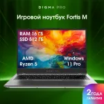 Ноутбук Digma Pro Fortis (AMD Ryzen 5 7430U 2.3 ГГц/16 ГБ DDR4 3200 МГц/14.1