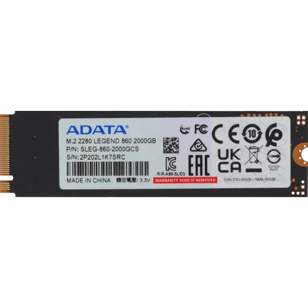 Жесткий диск SSD 2Тб ADATA (2280, 6000/5000 Мб/с, PCIe 4.0 x4 (NVMe))