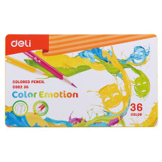 Карандаши Deli Color Emotion (липа, 36 цветов, упаковка 36шт, коробка металлическая) [EC00235]