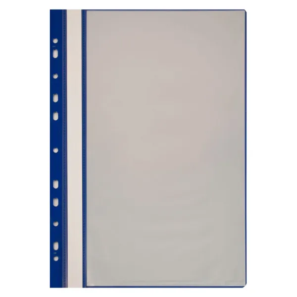 Папка-скоросшиватель Бюрократ -PS10BLUE (A4, пластик, 10 вкладышей, боковая перфорация, синий)