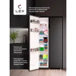Холодильник Lex LSB530BLID (No Frost, A+, 2-камерный, Side by Side, объем 466:283/183л, инверторный компрессор, черная сталь)