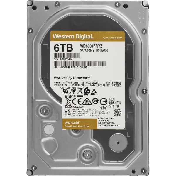 Жесткий диск HDD 6Тб Western Digital Gold (3.5
