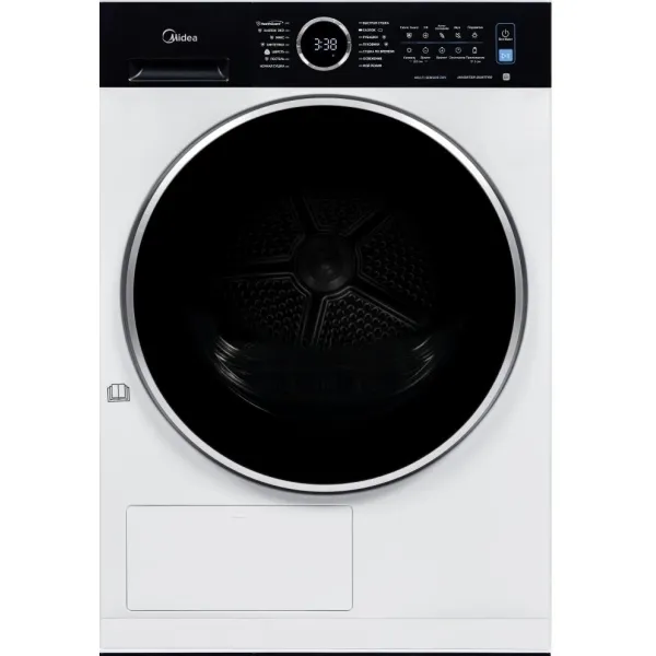 Стиральная машина Midea MF205D80WB/W-RU(вертикальная средняя, класс стирки/отжима/э.потребления: A , макс: 8кг, белый)