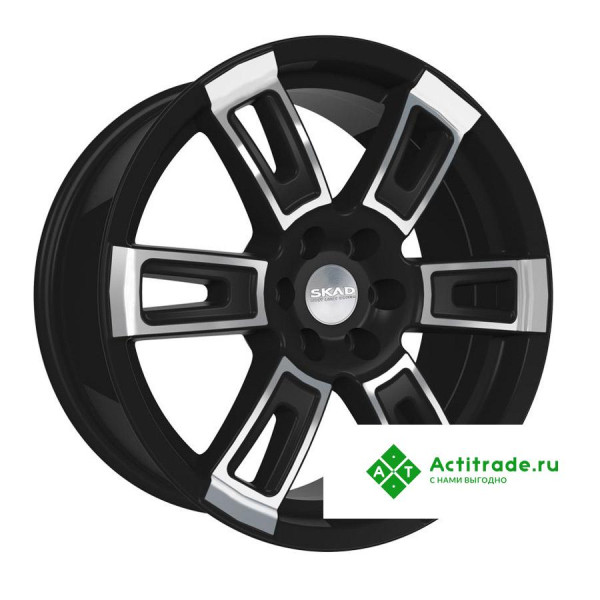 Скад Тор R15/6.5J PCD 5x139,7 ET 40 ЦО 98,5 черный матовый с полированной лицевой поверхностью