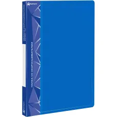 Бюрократ -PZ07PBLUE (зажимов 1, A4, пластик, толщина пластика 0,7мм, карман внутренний и торцевой с бумажной вставкой, синий)