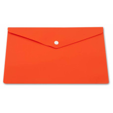 Конверт на кнопке Бюрократ PK803ANOR (A4, пластик, непрозрачный, толщина пластика 0,18мм, оранжевый)