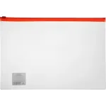 Бюрократ -BPM4ARED (A4+, полипропилен, толщина пластика 0,15мм, молния красный)