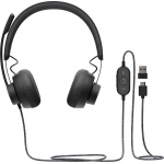 Гарнитура Logitech Zone Wired Teams (оголовье, с проводом, накладные, USB Type-A, USB Type-C, Microsoft Teams)