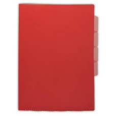 Папка-уголок Бюрократ E356RED (A4, пластик, толщина пластика 0,15мм, вкладышей 3, красный)