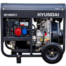 Электрогенератор Hyundai DHY 8000LE-3 (дизельный, трехфазный, пуск ручной/электрический, 6,5/6кВт)