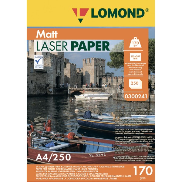 Бумага Lomond 0300241 (A4, 170г/м2, для лазерной печати, двусторонняя, матовая, 250л)