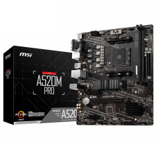 Материнская плата MSI A520M PRO (AM4, 2xDDR4 DIMM, microATX, RAID SATA: 0,1,10) [A520M PRO]