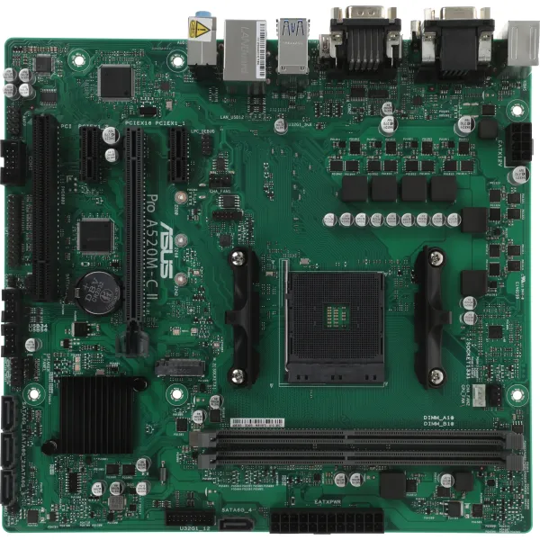 Материнская плата ASUS PRO A520M-C II/CSM (AM4, A520, 2xDDR4 DIMM, microATX, RAID SATA: 0,1,10)